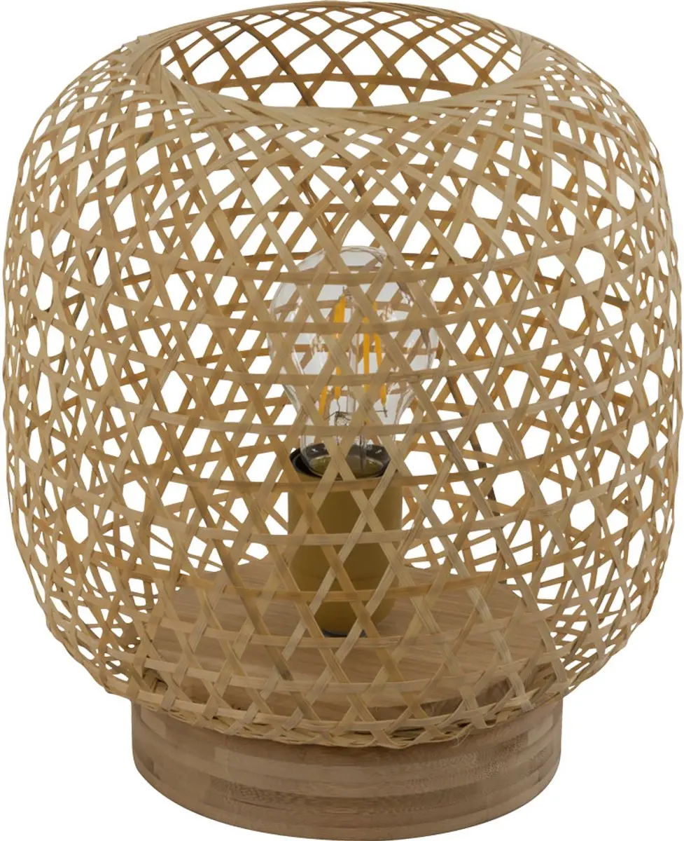 Bamboe tafellamp Bamboe vlechtwerk bijzetlamp naturel woonkamerlamp, 1x E27 fitt