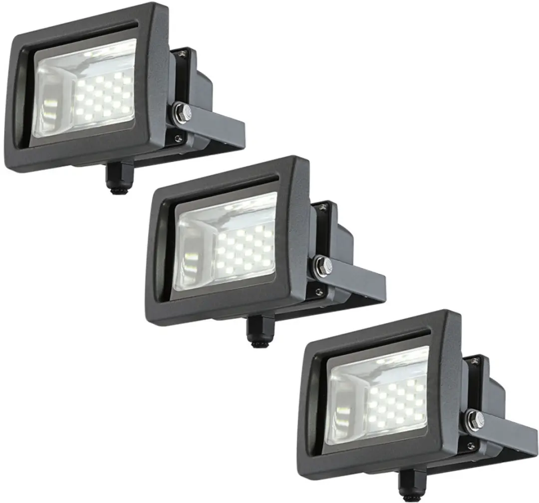 LED schijnwerper buitenlamp wandspot, aluminium glas grijs 10W 750lm daglicht wi