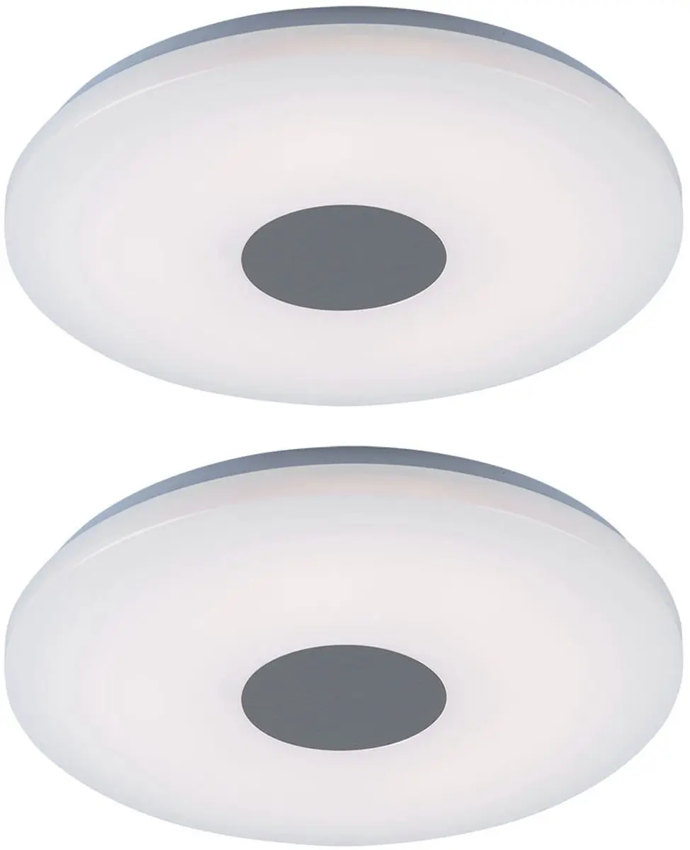 Plafondlamp woonkamer LED in ronde vorm, chroom met acryl kap, 1x LED 18W 1260 l