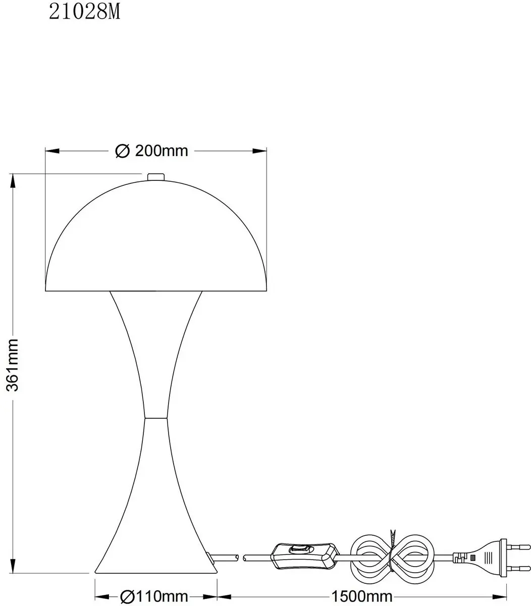 Globo Dima Tafellamp 21028M - Ø20cm - E27 - Brons - afbeelding 3 van 6