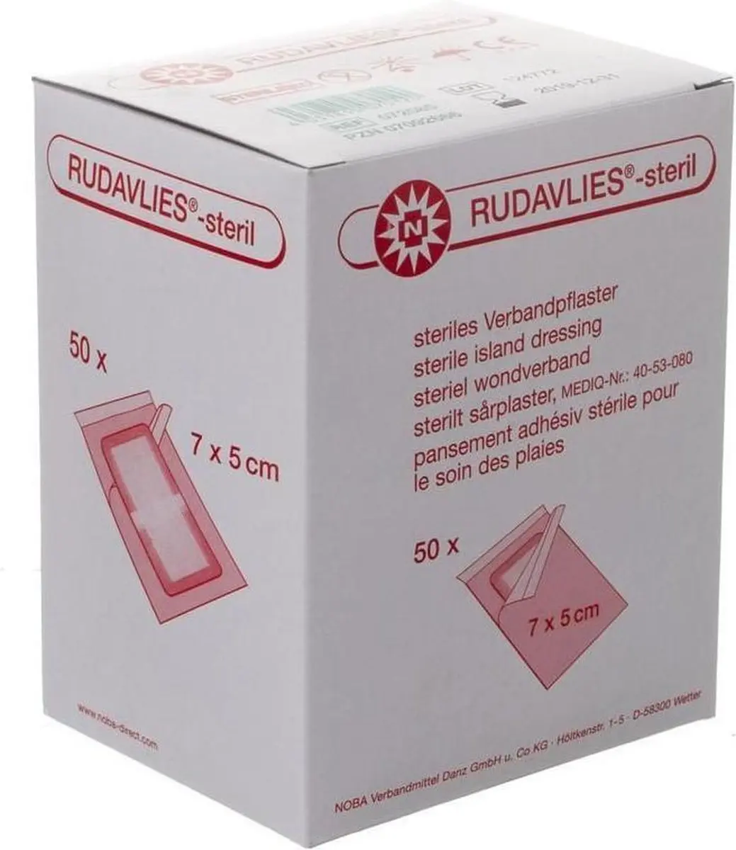 Noba Rudavlies Steriel Wondverband 5x7cm - 50 stuks - afbeelding 2 van 5
