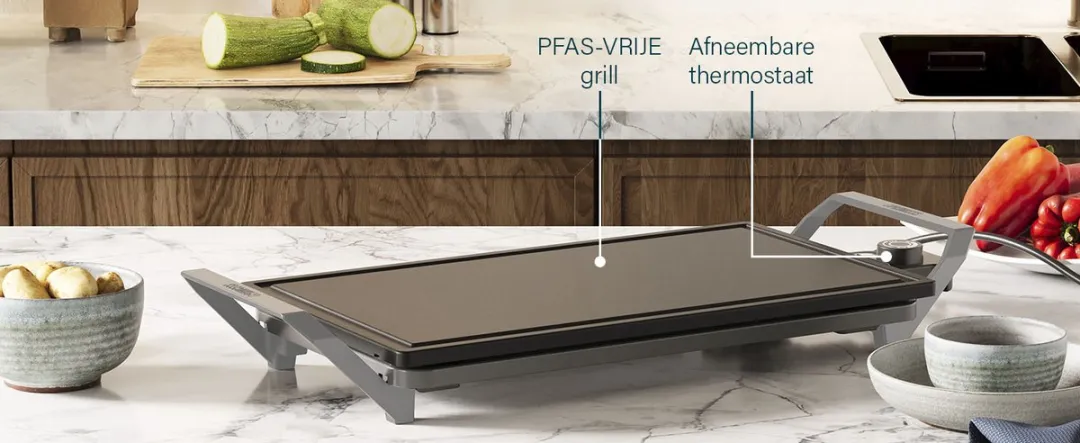 Princess 103150 Table Chef Premium Stone Grillplaat - Keramisch - 1500W - 46x26cm - Zwart