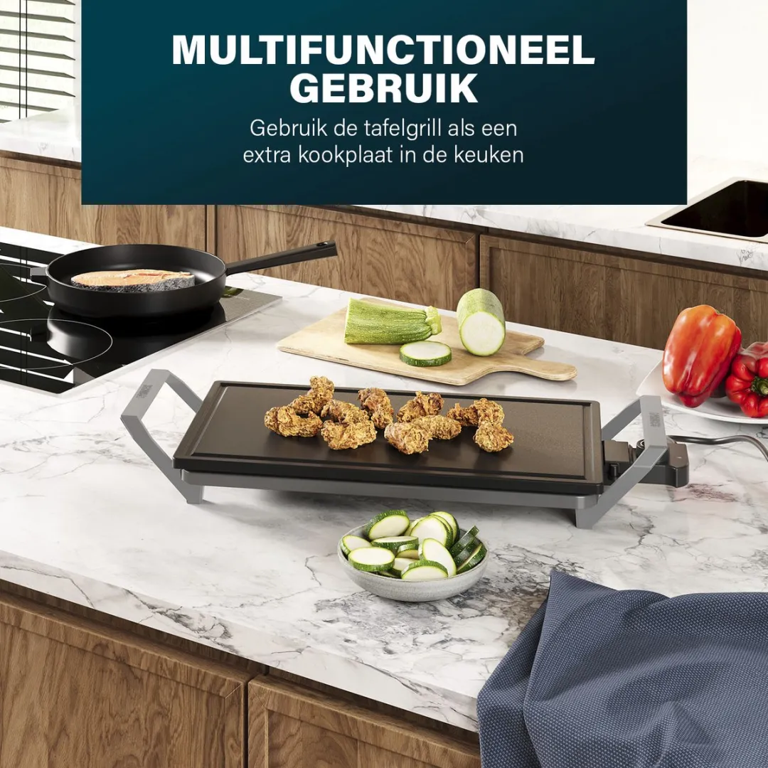 Princess 103150 Table Chef Premium Stone Grillplaat - Keramisch - 1500W - 46x26cm - Zwart