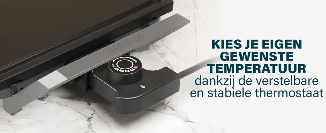 Princess 103150 Table Chef Premium Stone Grillplaat - Keramisch - 1500W - 46x26cm - Zwart