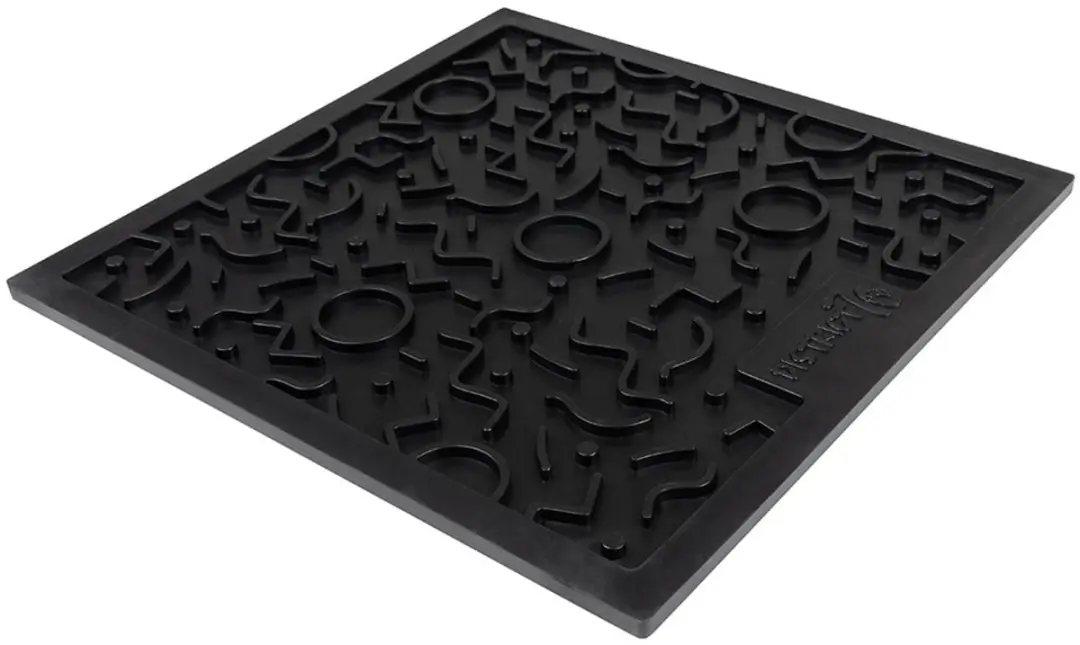 QUEST - Stijlvolle Honden Likmat - 28 x 28 cm - Donkergrijs, Merengue en Terra - afbeelding 3 van 3