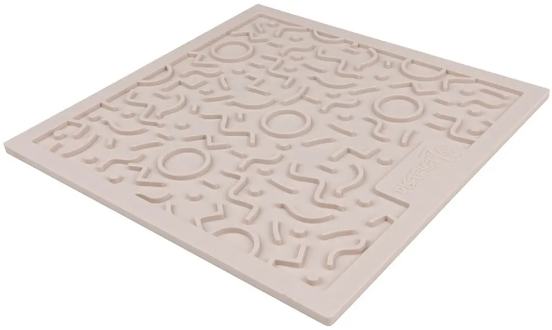QUEST - Stijlvolle Honden Likmat - 28 x 28 cm - Donkergrijs, Merengue en Terra - afbeelding 2 van 3