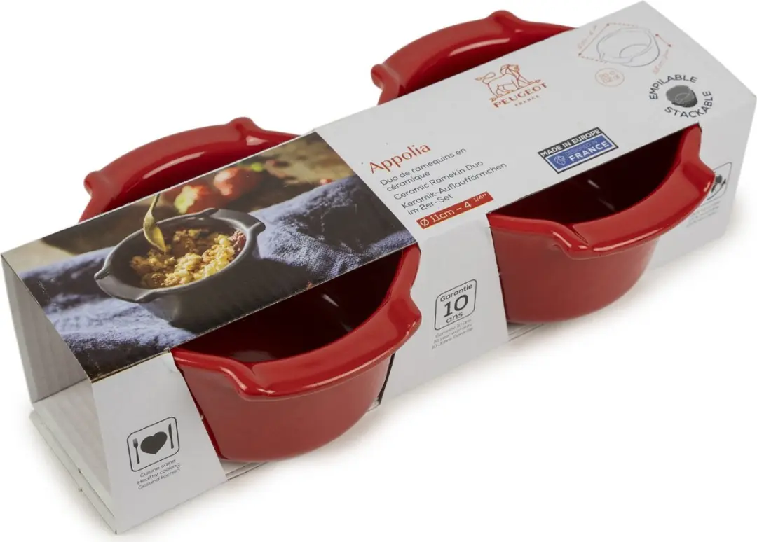 Peugeot Appolia Ramequins 11cm - 0,20L - 2 Stuks Rood - afbeelding 5 van 6