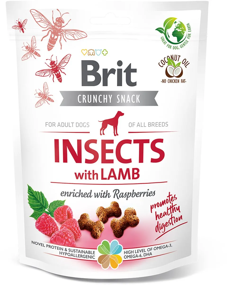 Brit Dog Crunchy Cracker 200g - Hondensnacks Insecten & Lam