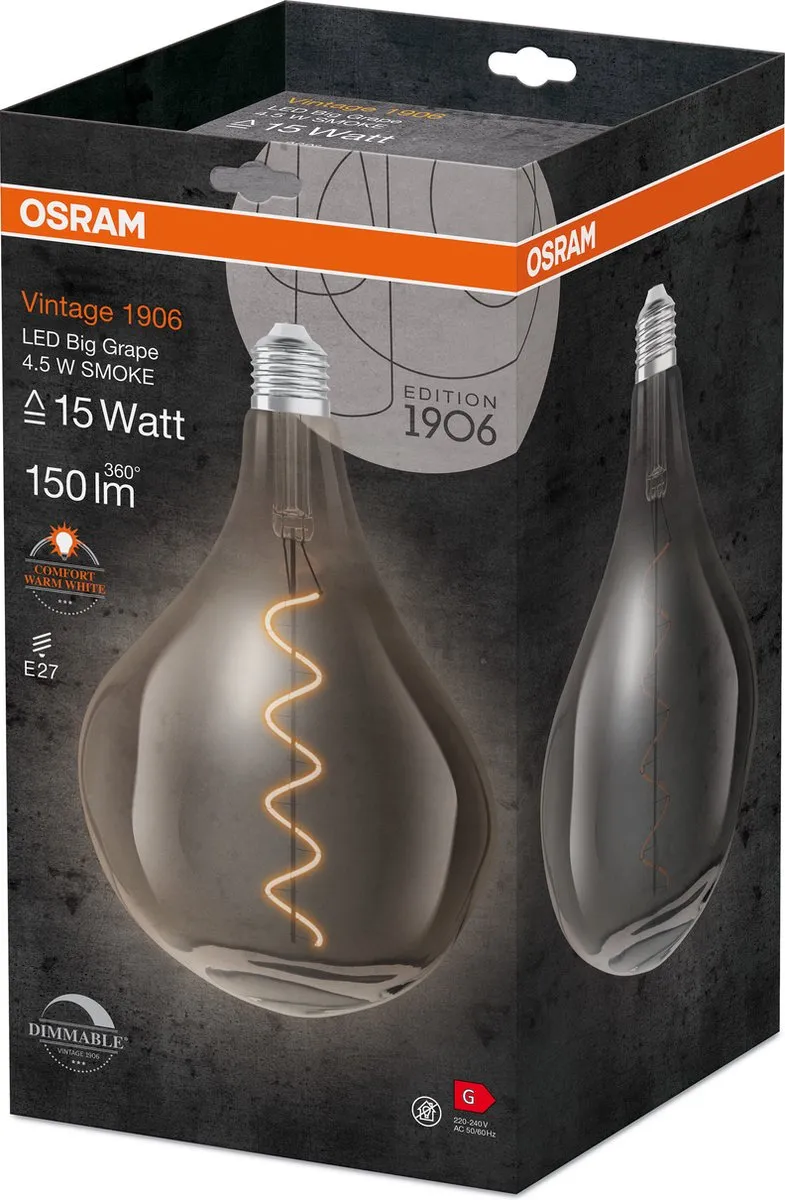 Osram LED Globe E27 4.5W Warmwit - Ø165mm Helder - afbeelding 6 van 6