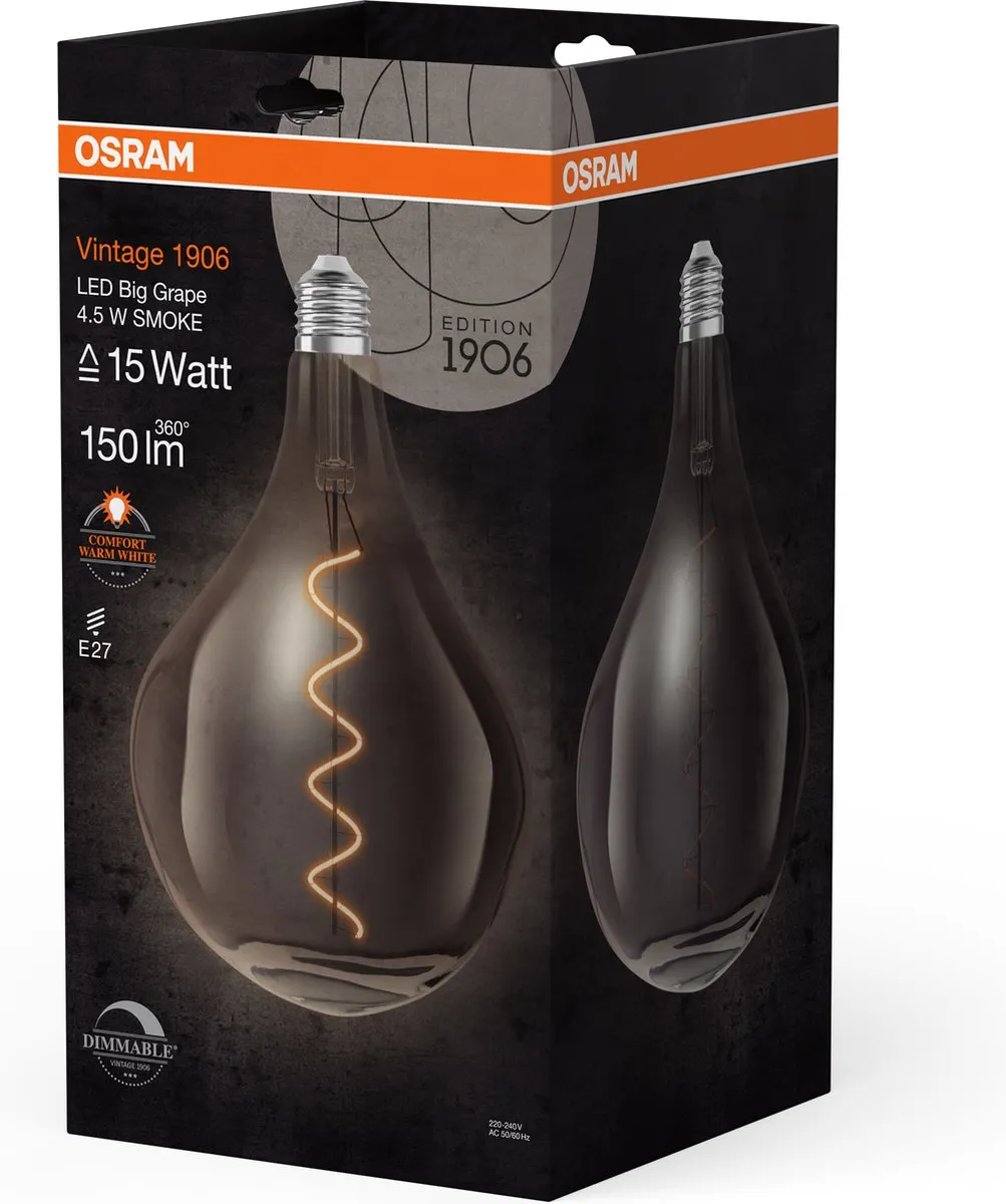Osram LED Globe E27 4.5W Warmwit - Ø165mm Helder