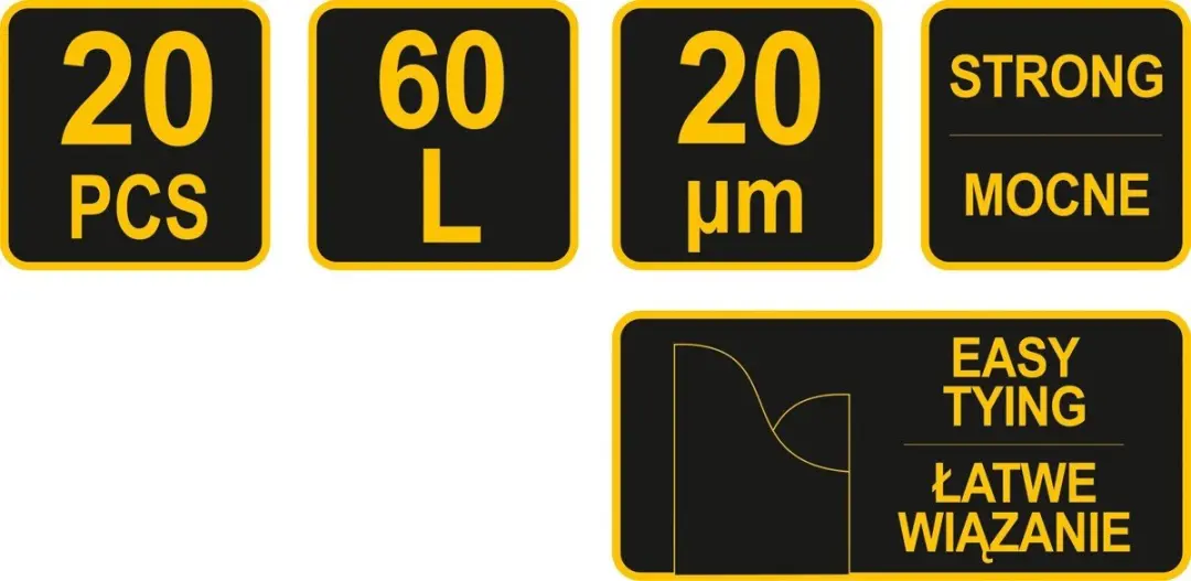 Vorel Afvalzakken 60l - 20 Stuks - Blauw - afbeelding 2 van 3