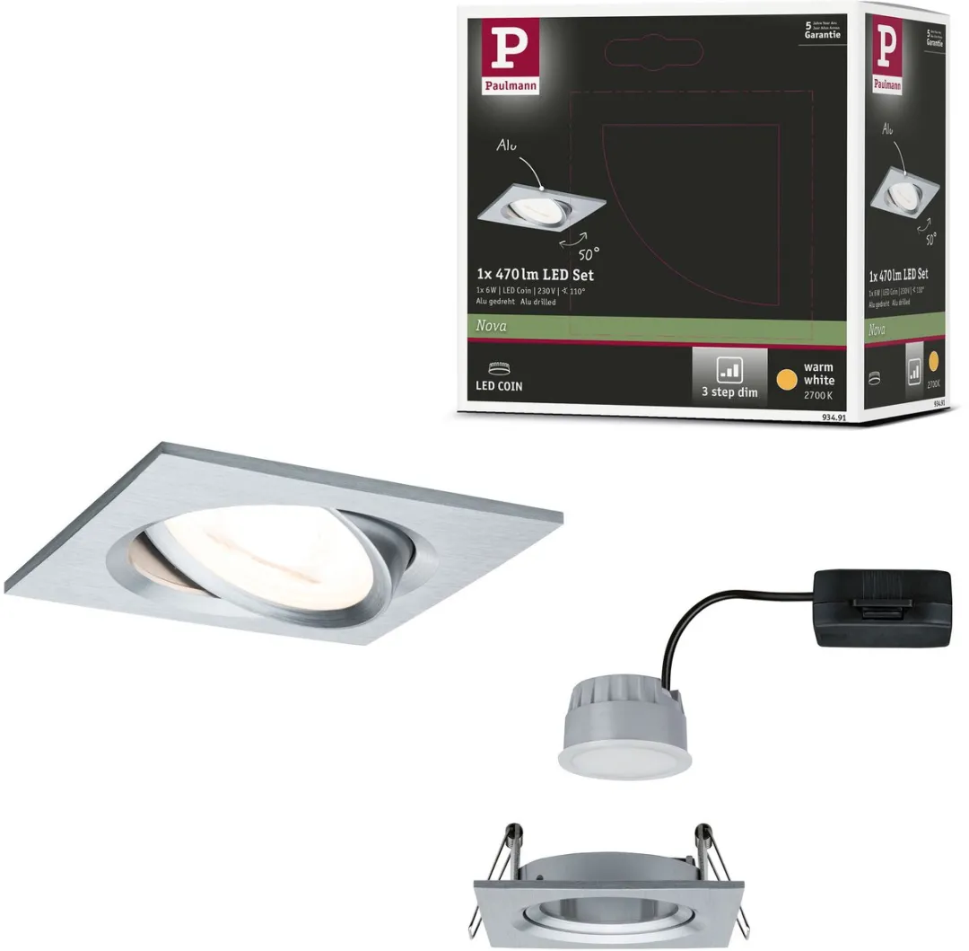 Paulmann LED-inbouwlamp Nova Coin 6W 470lm 2700K