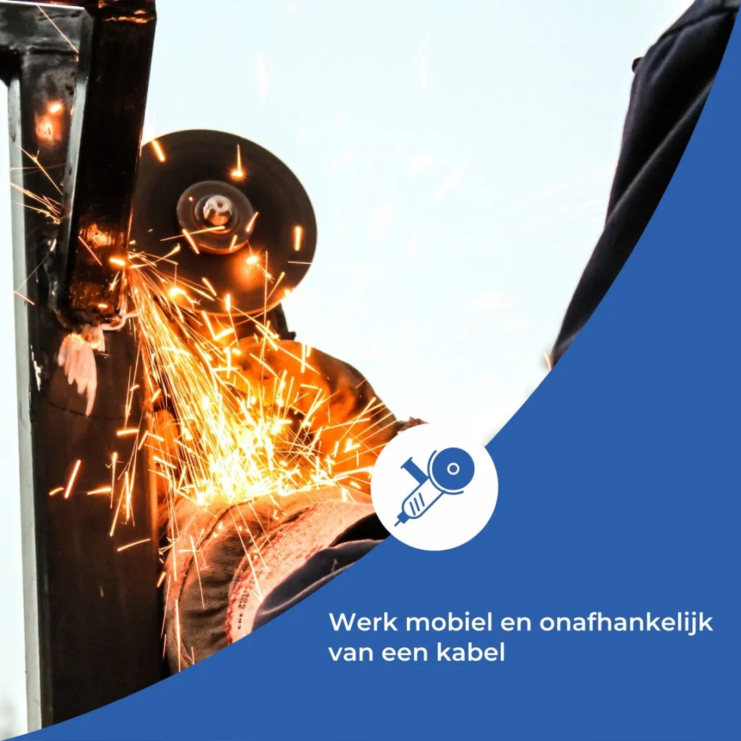 TETRA RT-AG21 haakse slijper oplaadbaar 125 MM accu 12V oplader 110-240V