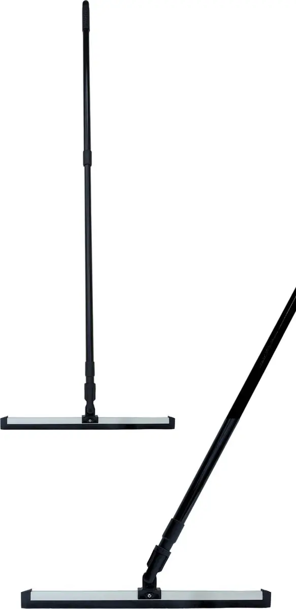 Prolife - P43-SIL - Vloertrekker 43 cm + 159 cm steel - zwart - trekker douche - vloertrekker met steel - douchewisser - aftrekker
