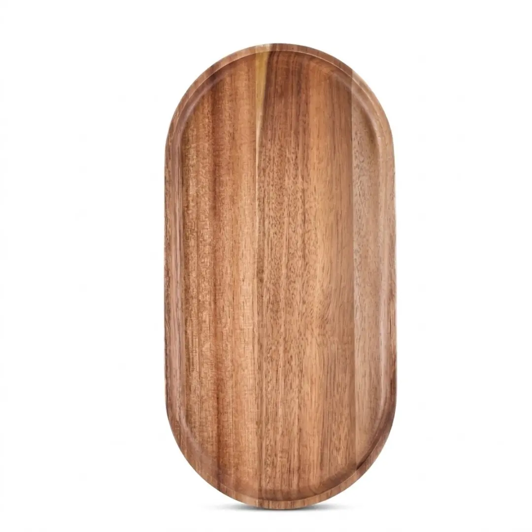 Bruine ovale platte schaal 19 x 10,8 cm