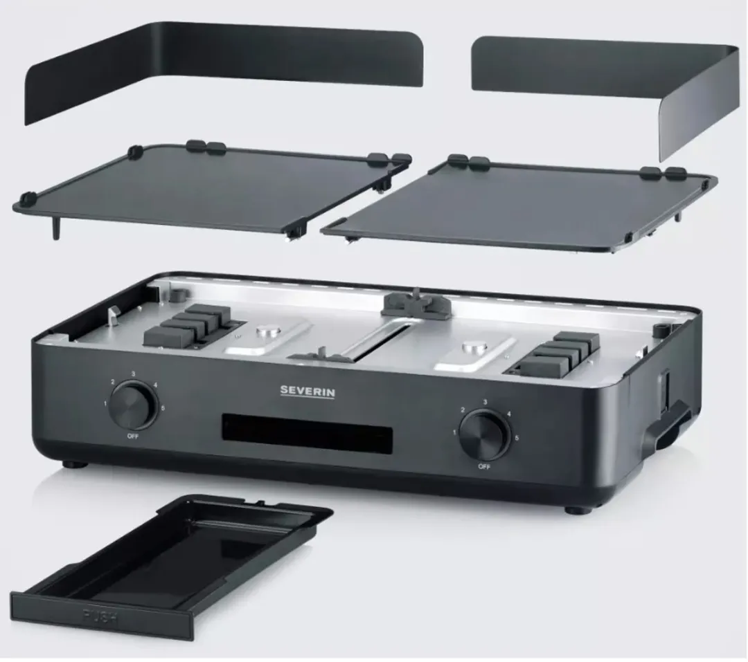 Severin PG 8569 Plancha BBQ Grill - 2200W - 2 Platen - Keramische coating - afbeelding 6 van 6