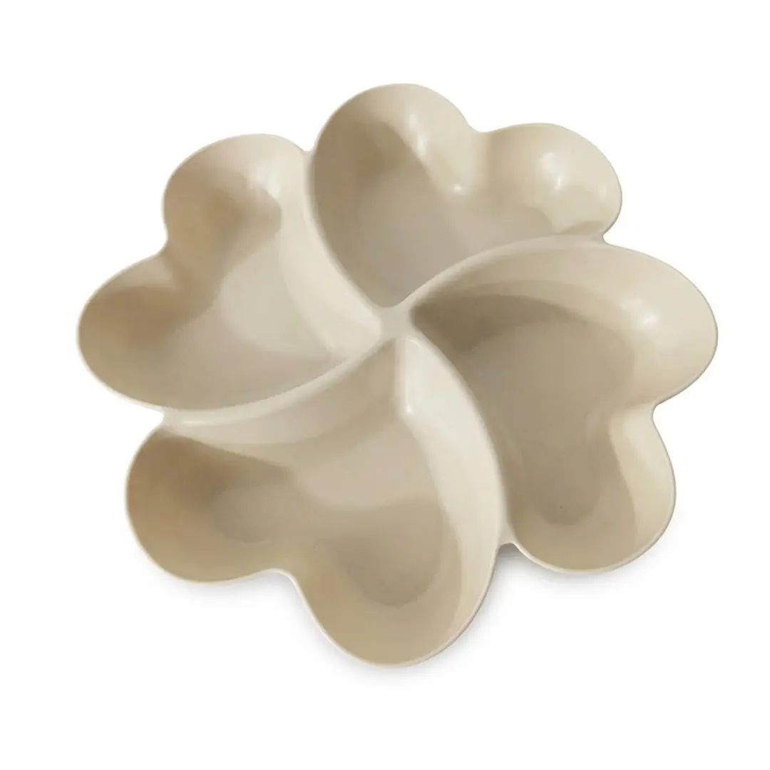 Beige snack schaal met 4 vakken
