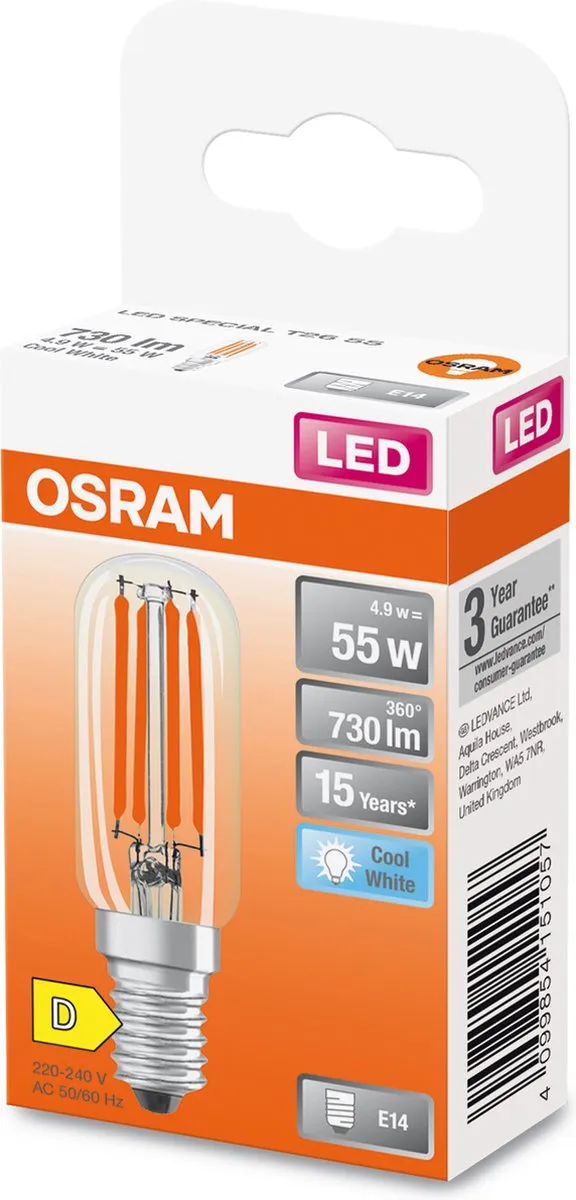 Osram Special T26 LED Lamp E14 4,9W 730lm Koelwit - afbeelding 6 van 6
