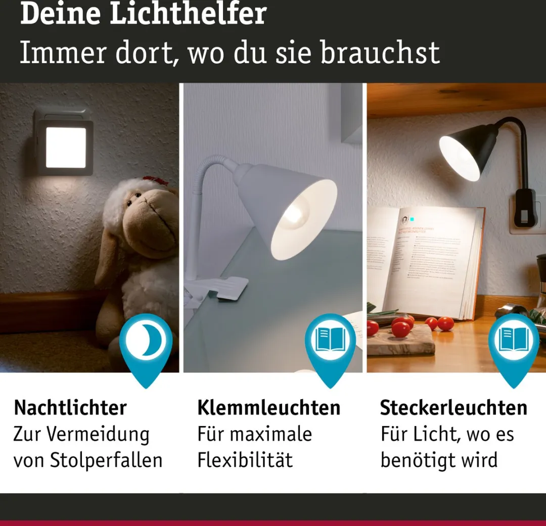 Paulmann Esby Nachtlamp 22lm - 3000K - Ø9cm - Wit