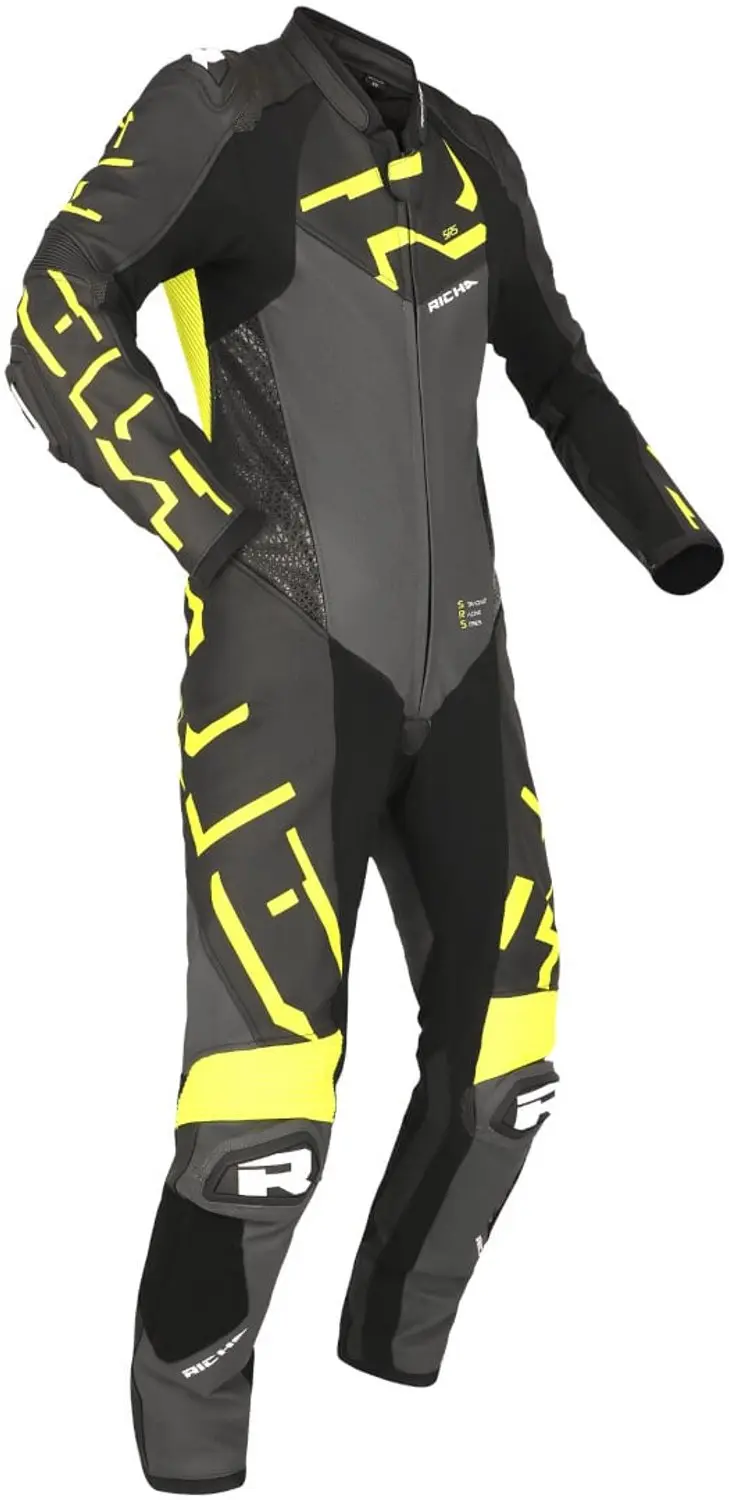 Richa Stradale GP Geel Grijs 1-Delig Motorpak