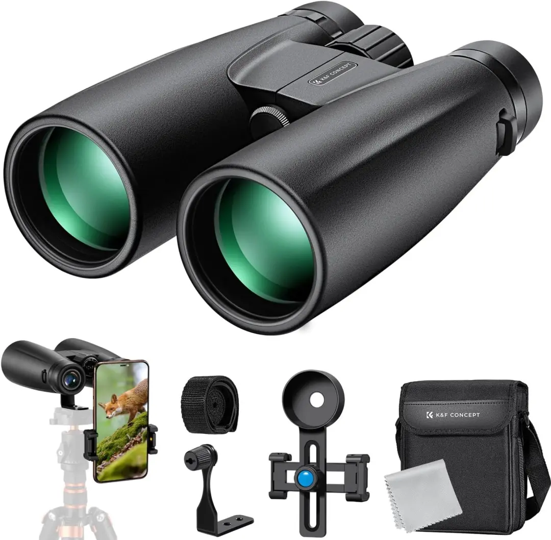 K&F Concept 12x50 HD Verrekijker met Telefoonhouder & Statief