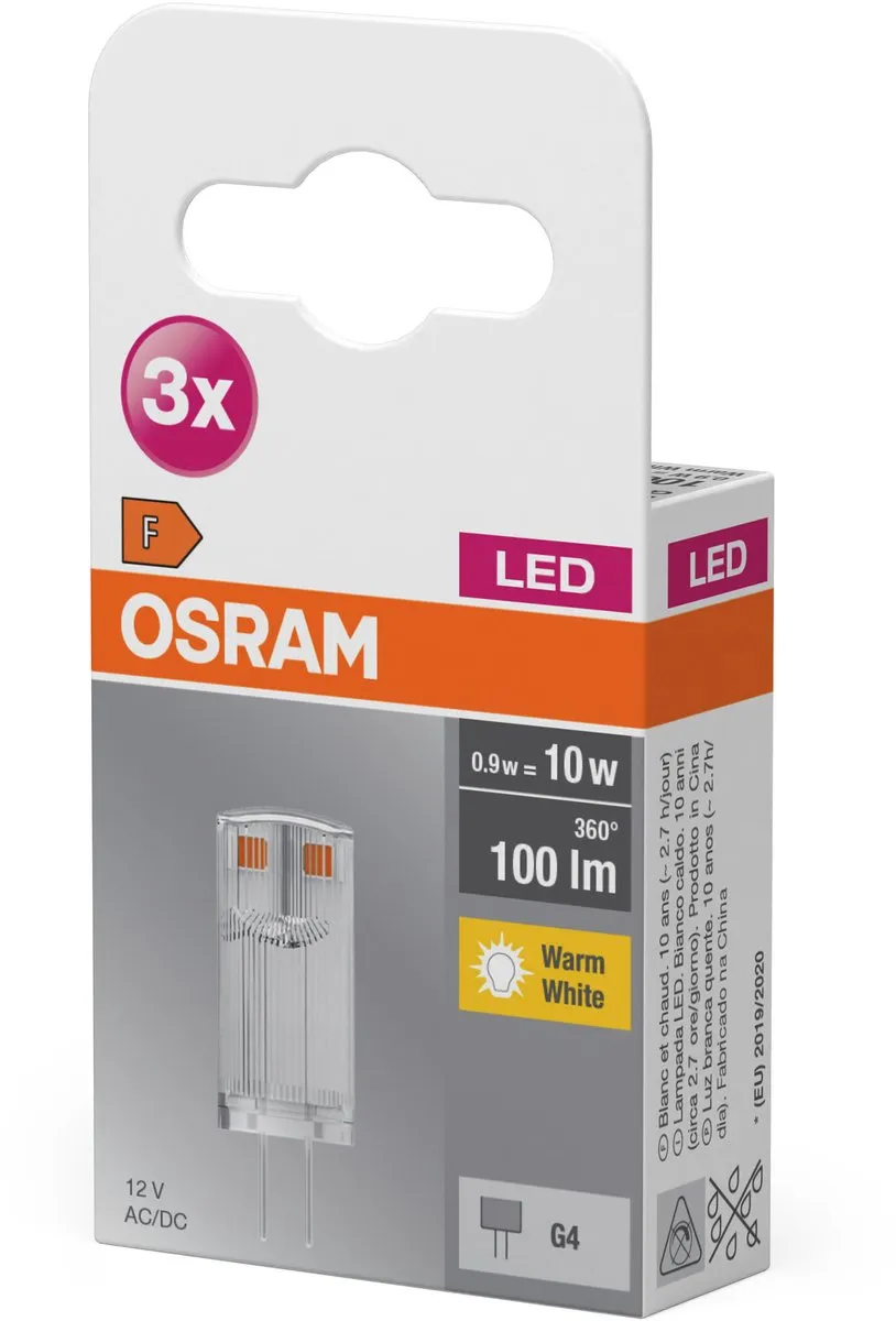 Osram LED-lamp G4 Warmwit 0.9W - 3 Stuks