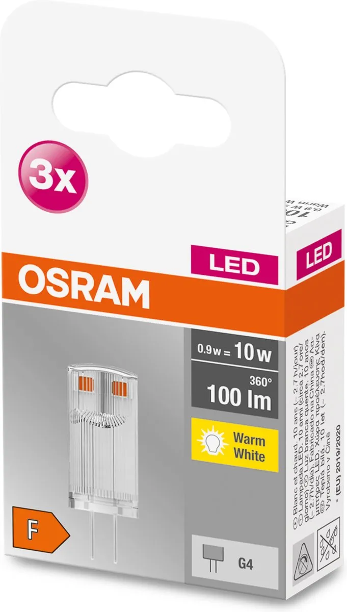Osram LED-lamp G4 Warmwit 0.9W - 3 Stuks
