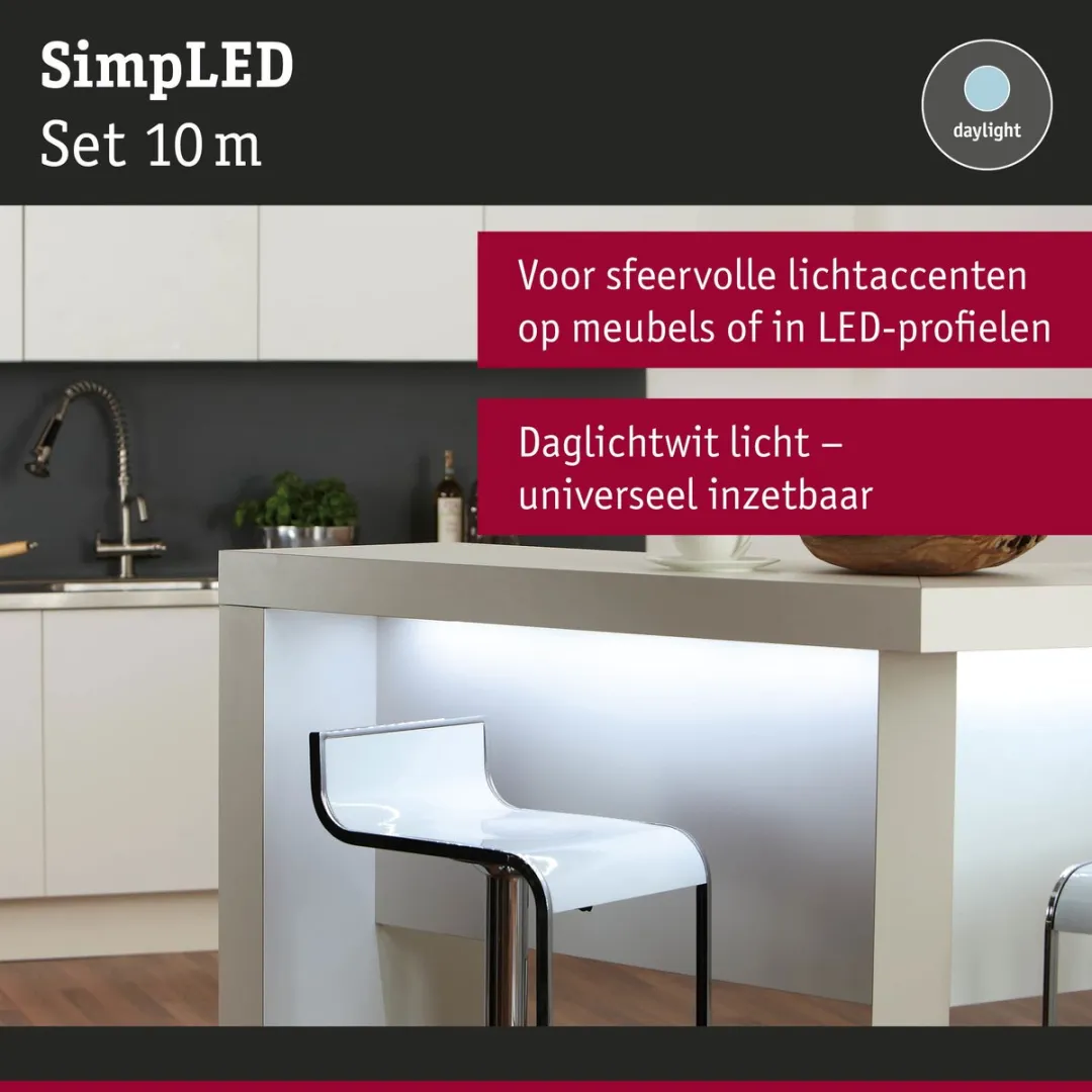 Paulmann SimPLED LED Strip 10m Daglichtwit 6500K - 22W