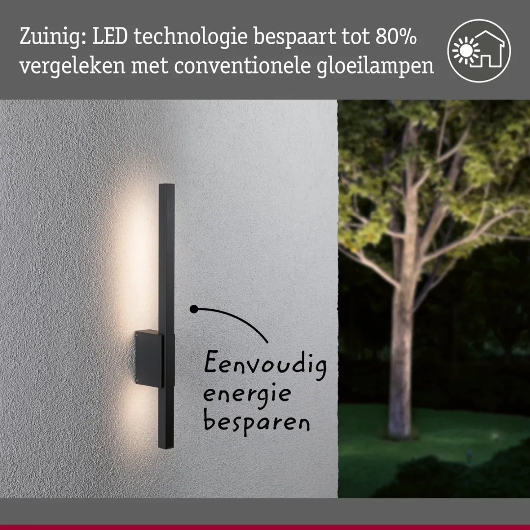 Paulmann LED Wandarmatuur Stan 600mm - 9W 3000K - Antraciet
