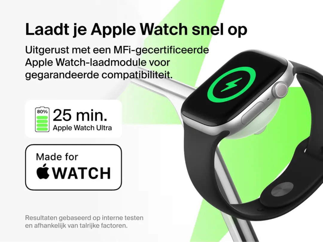 Belkin UltraCharge WIZ050kqWH 3-in-1 Laadstandaard - Wit - afbeelding 6 van 6