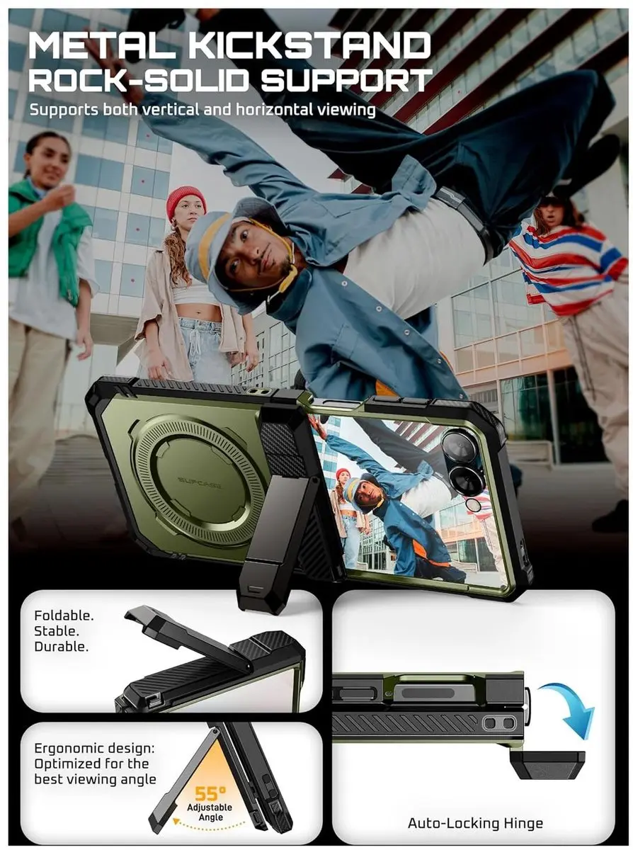 Supcase UB Grip Hoesje Samsung Galaxy Z Flip 7 - Groen - afbeelding 4 van 6