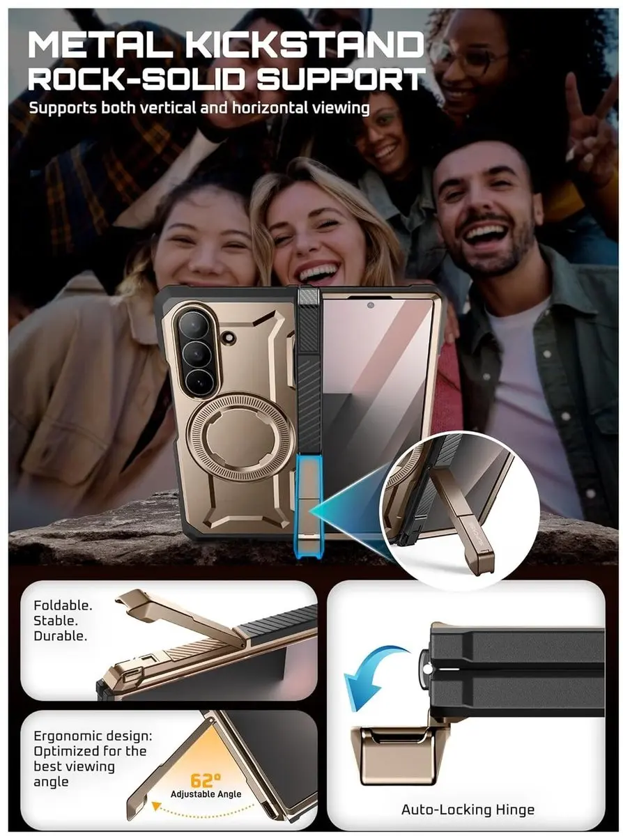 Supcase UB Grip Hoesje Samsung Galaxy Z Fold 7 - Goud - afbeelding 6 van 6