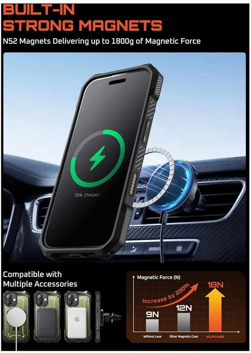 Supcase Unicorn Beetle Grip Hoesje iPhone 17 - Groen - afbeelding 5 van 6