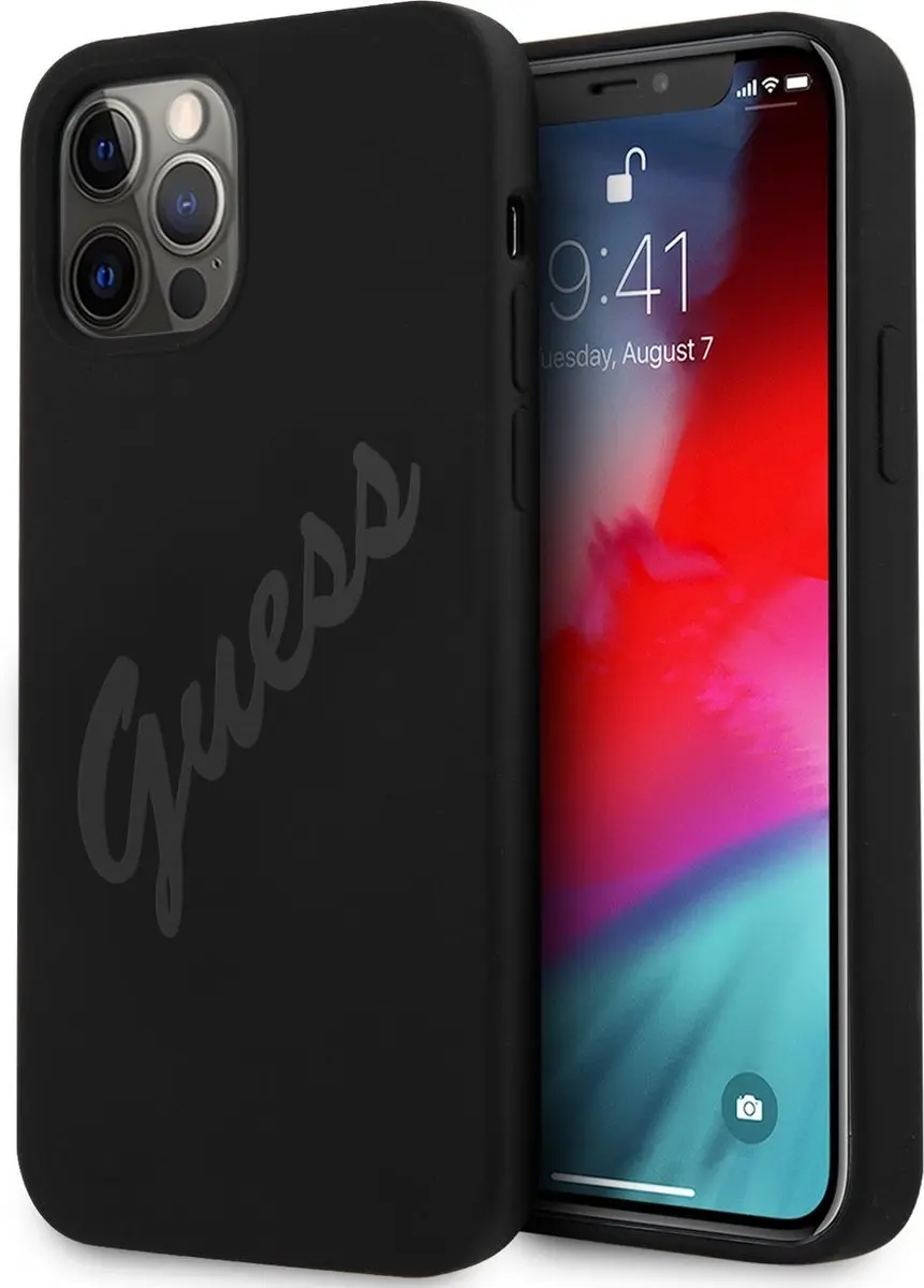 Limited Edition Guess iPhone 12/12 Pro 6,1" zwarte silicone case