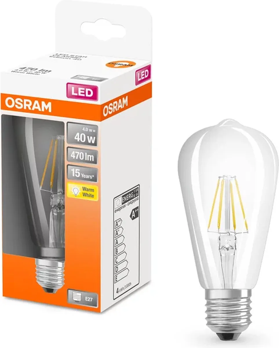 Osram LED E27 4W Warmwit - 2700K