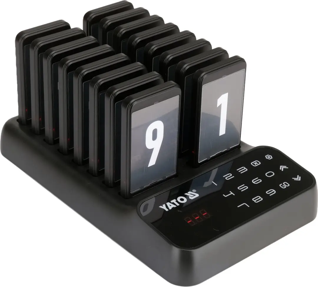 YATO YG-12200 Draadloos Oproepsysteem met 16 Pagers voor Horeca