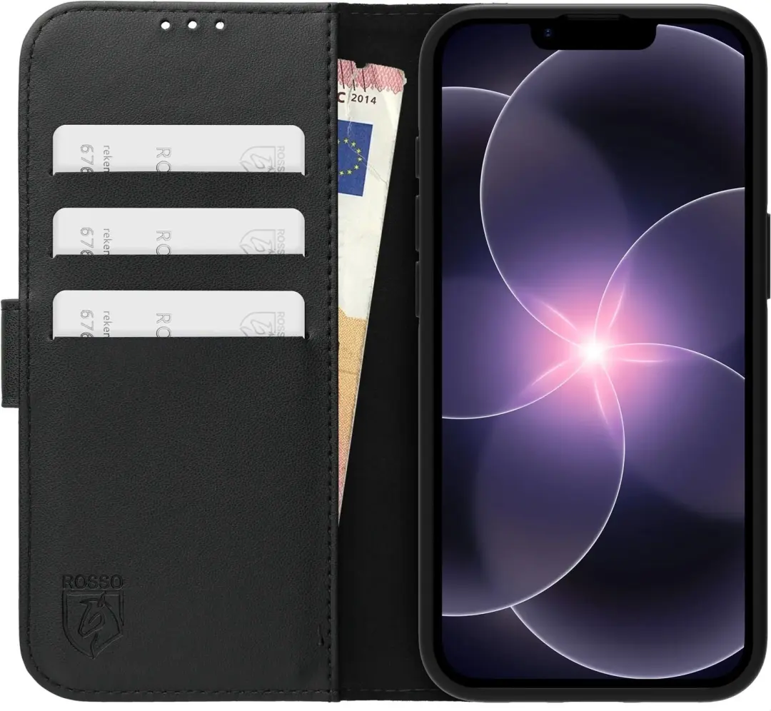 Rosso Element Modern Hoesje iPhone 16e/17e - Zwart - afbeelding 4 van 6