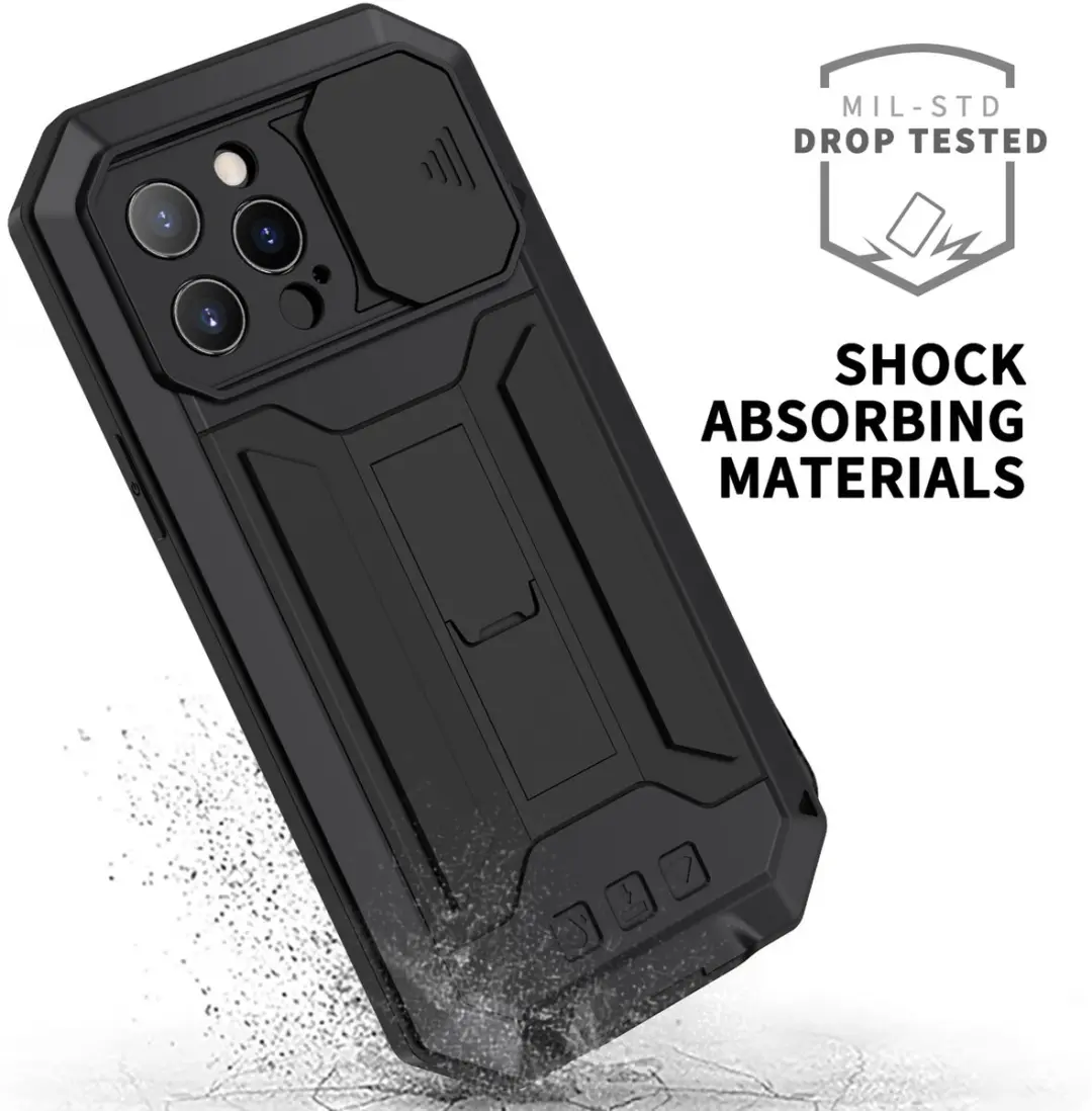 Stofdicht Metalen Hoesje iPhone 13 Pro - Zwart - afbeelding 3 van 6