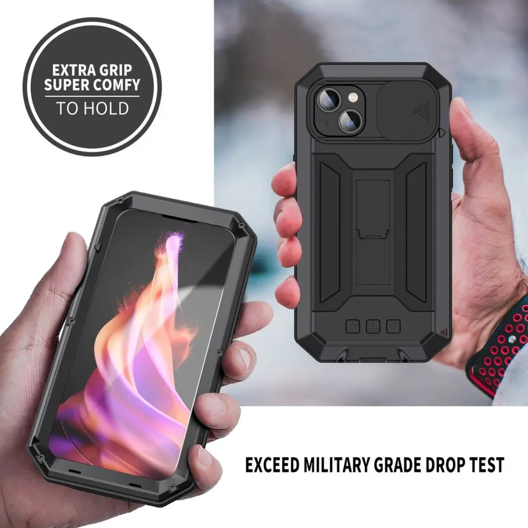 Fonu Stofdicht Metalen Hoes iPhone 15 - Zwart - afbeelding 5 van 6