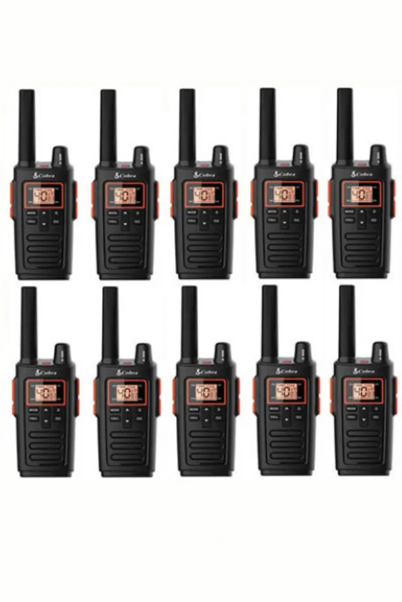 Set van 10 Cobra RX380 vergunning vrije portofoons PMR446 IPX2