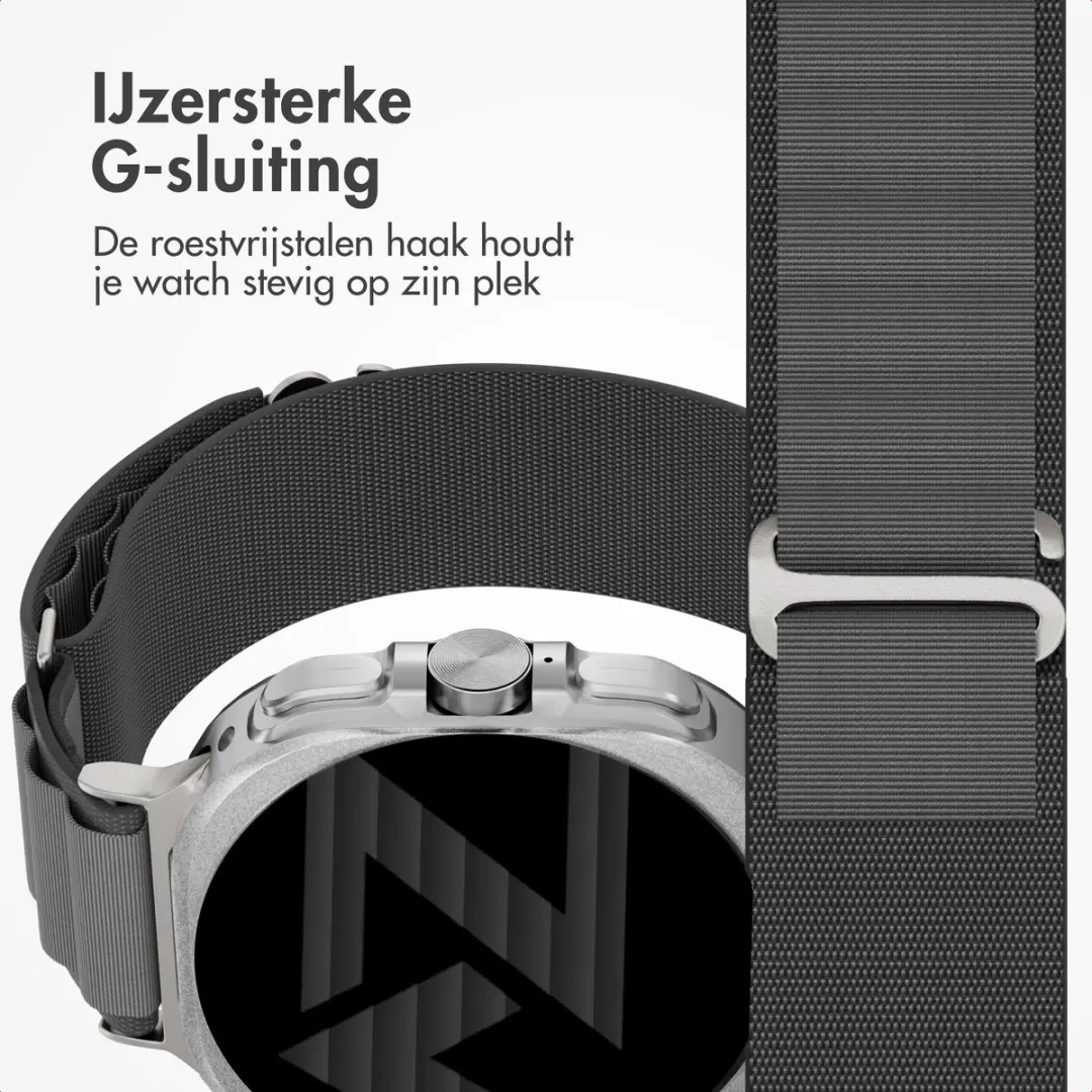 Accezz Alpine Nylon Bandje Galaxy Watch Ultra - Donkergrijs - afbeelding 4 van 6