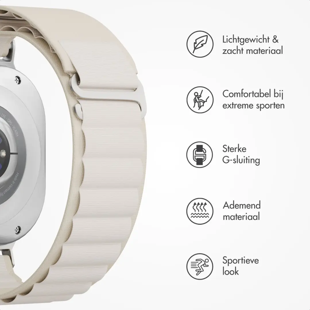 Accezz Nylon Alpine Bandje Galaxy Watch Ultra - Sterrenlicht - afbeelding 2 van 6