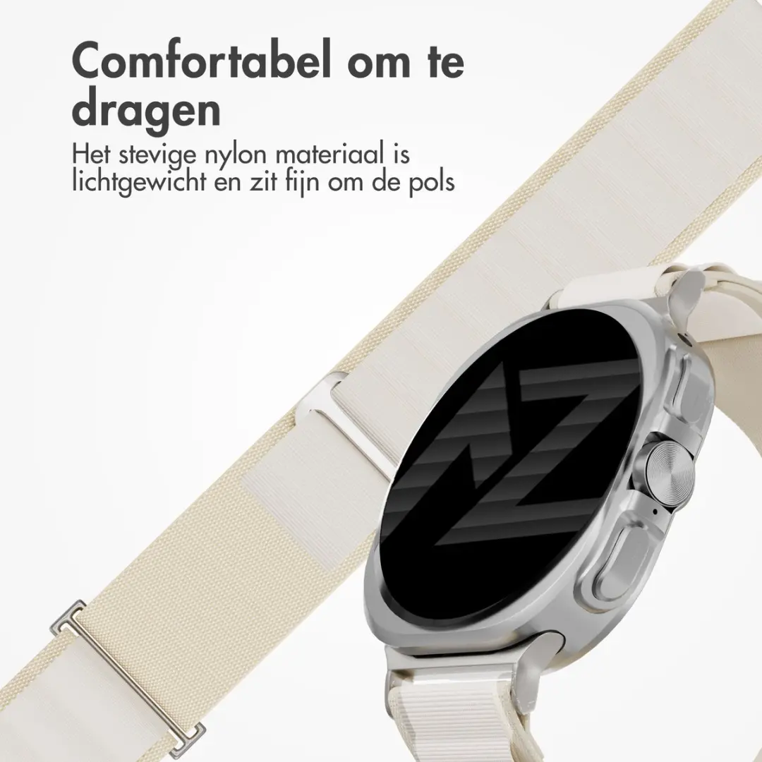 Accezz Nylon Alpine Bandje Galaxy Watch Ultra - Sterrenlicht - afbeelding 5 van 6