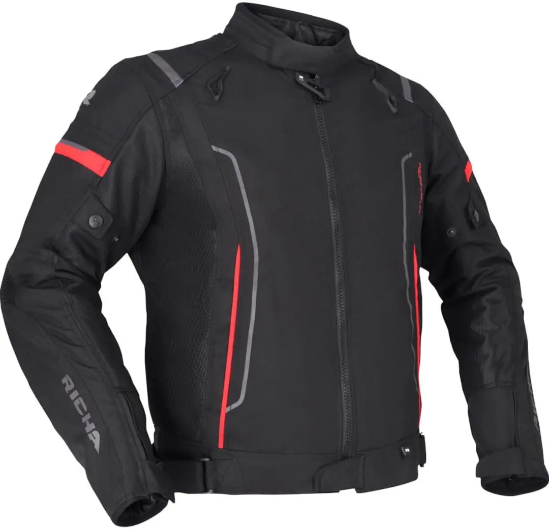 Richa Airstream 3 Zwart Rood Textiele Motorjas