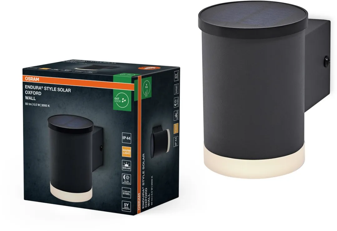 Osram Endura Style Solar Oxford Wandlamp Donkergrijs - 50lm