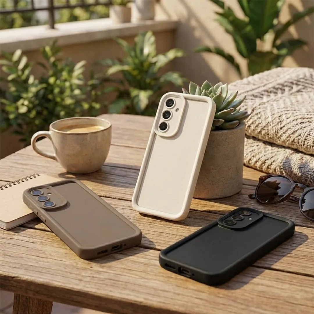 NUVEX Galaxy A55 Hoesjes Set 3 - Zwart/Beige/Taupe