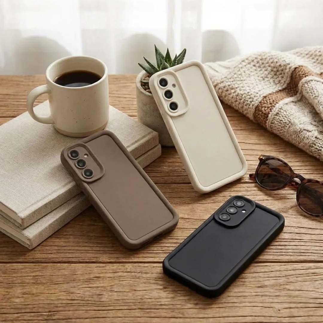 NUVEX Galaxy A55 Hoesjes Set 3 - Zwart/Beige/Taupe