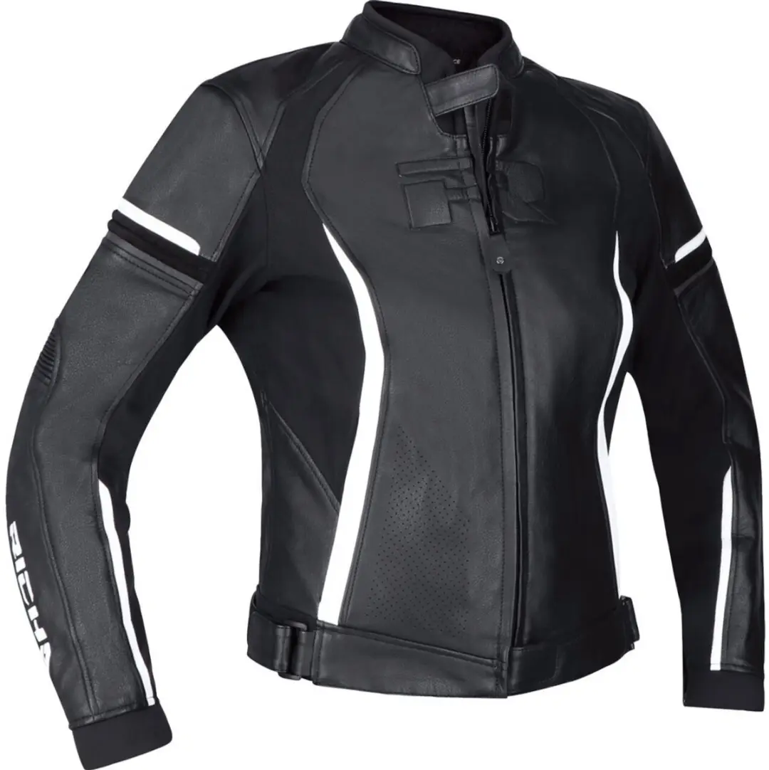 Richa Laura Zwart Wit Dames Leren Motorjas