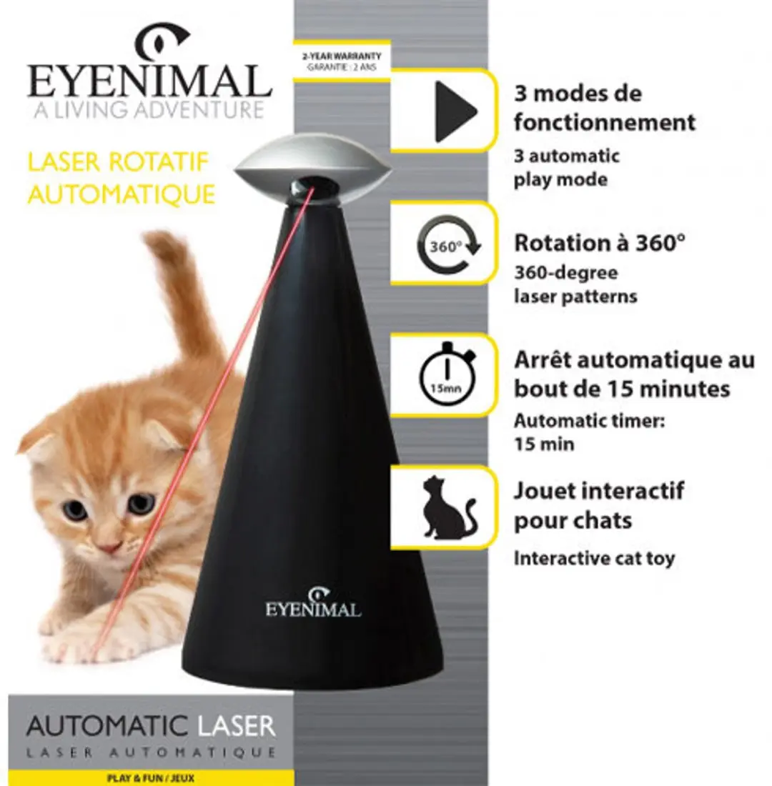 Eyenimal Automatische Laser Kattenspeelgoed - 10x10x20cm - Blauw - afbeelding 4 van 5
