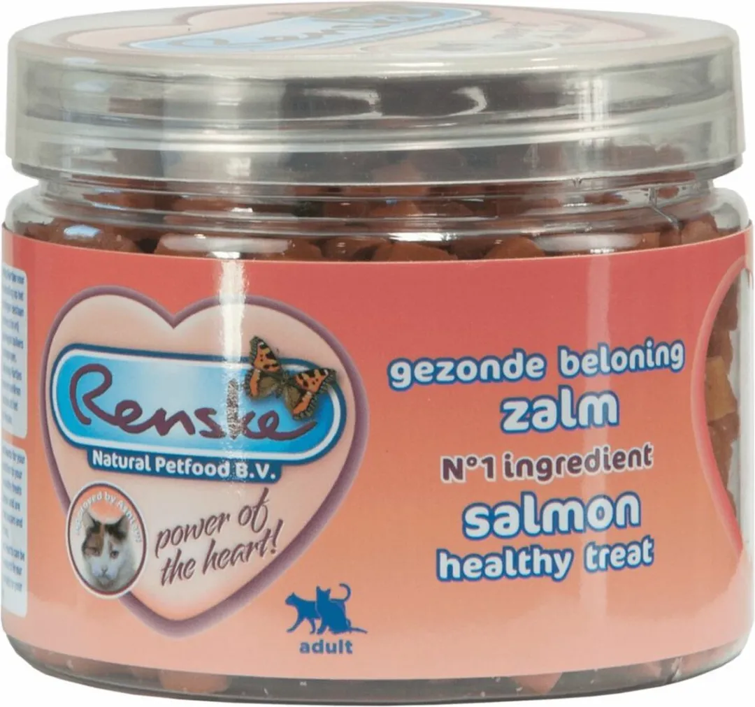 Renske Gezonde Beloning Kat Zalm 100g - 12 Stuks